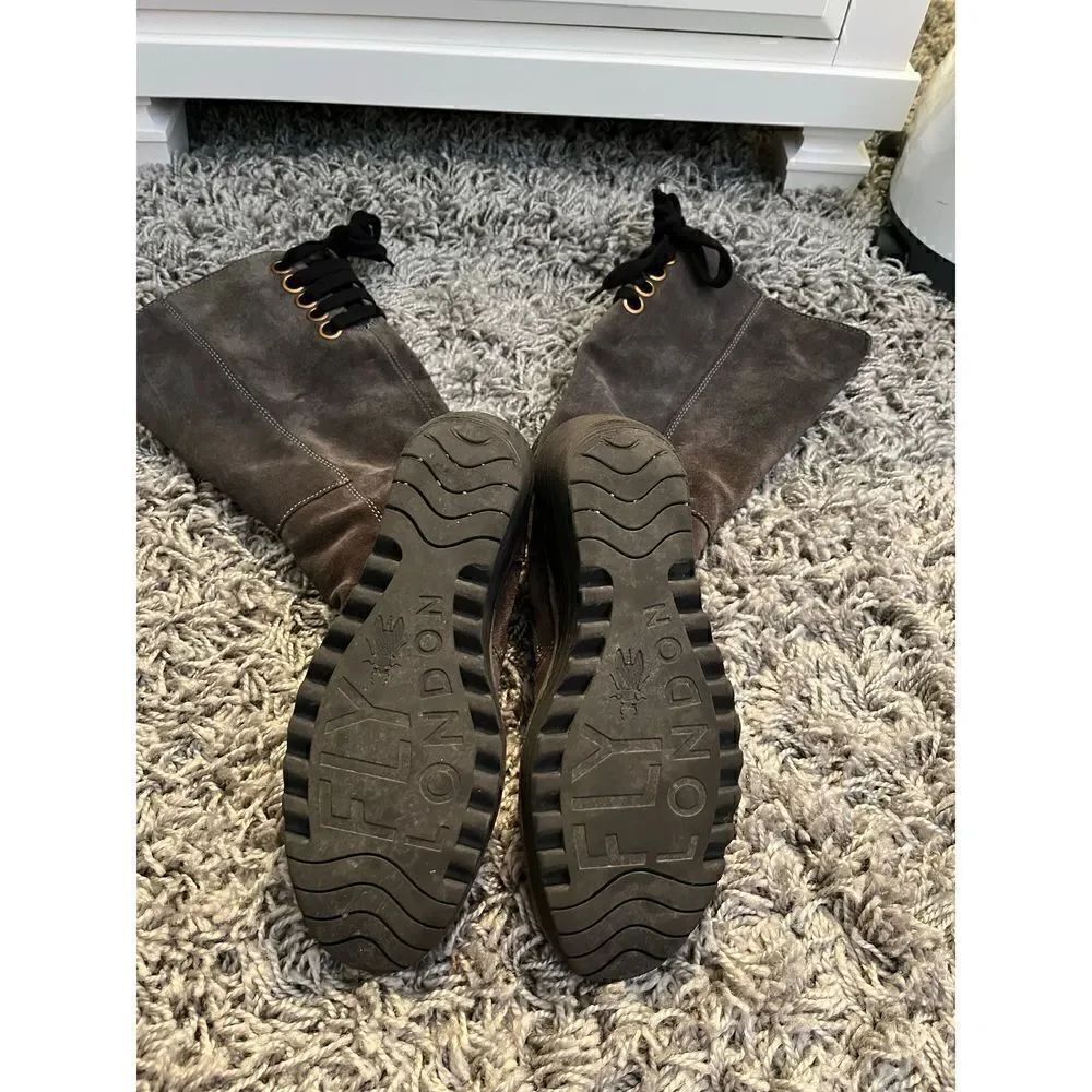 Fly London Yust Grey Suede Boot - Picture 6 of 15